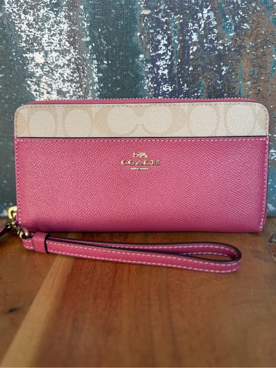 Coach Handbags - Coach Barbiecore Bubblegum Pink Signature Zip Around Wallet Wristlet (NWOT)